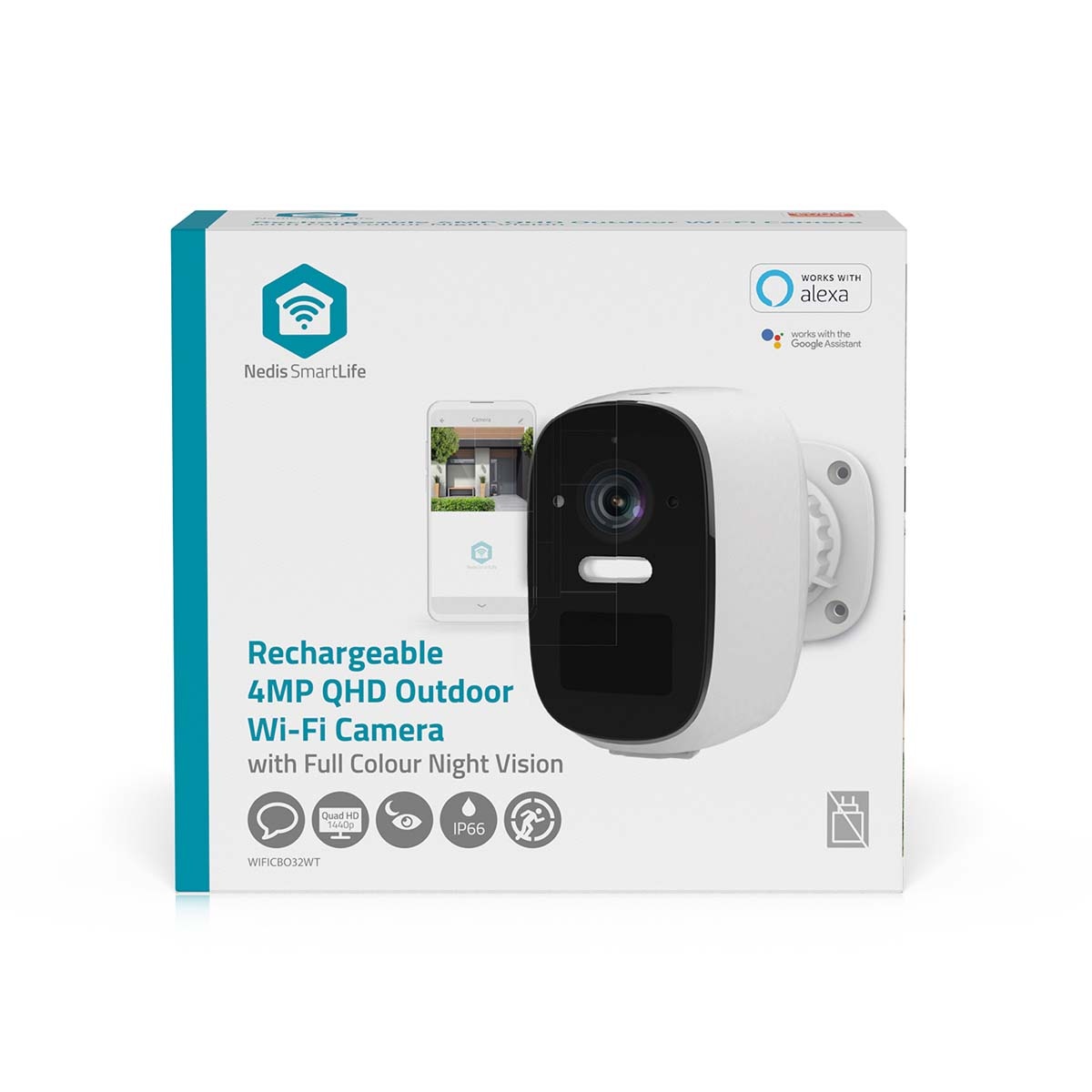 Nedis SmartLife outdoor camera met spotlight | batterijvoeding | Wi-Fi | 4MP Quad HD 1440p - Afbeelding 10