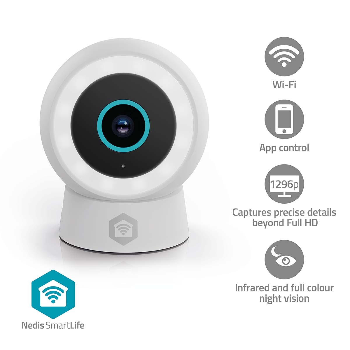 Nedis SmartLife outdoor camera met spotlight | USB-voeding | Wi-Fi | 3MP Full HD 1296p - Afbeelding 5