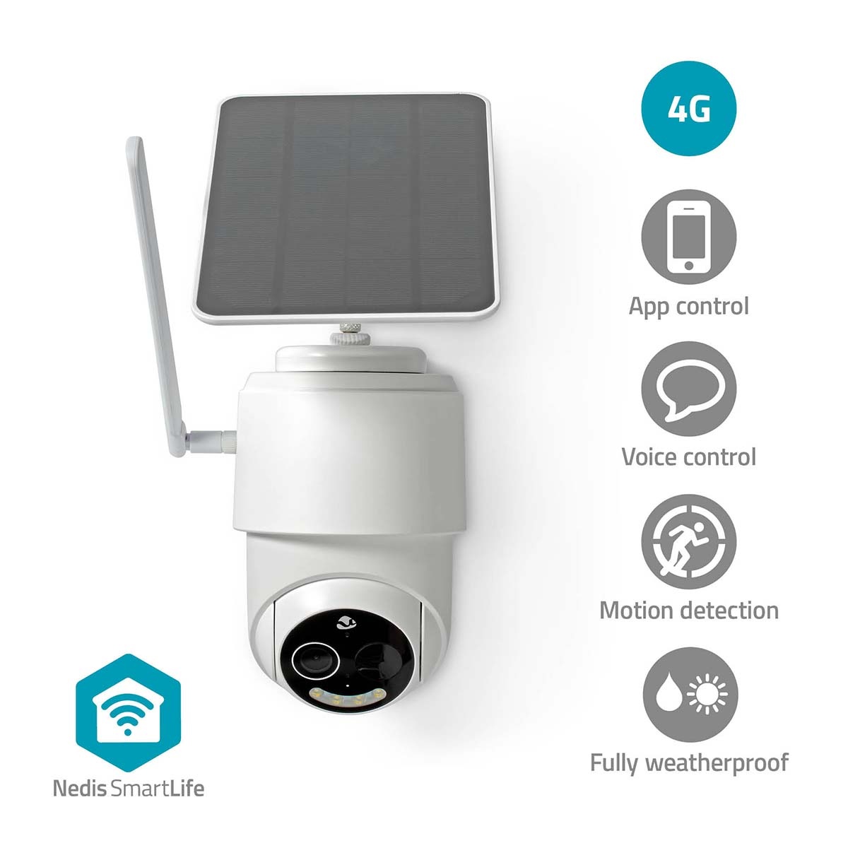 Nedis SmartLife outdoor camera met spotlight | oplaadbaar/solar | draaien/kantelen | 4G | Full HD 1080p - Afbeelding 4