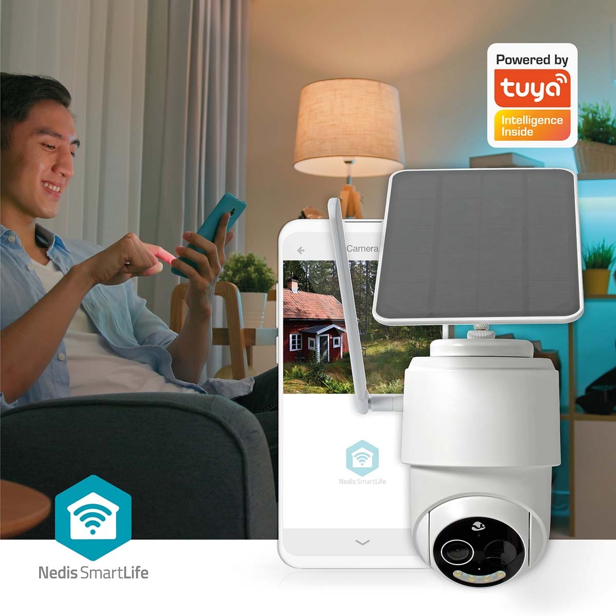 Nedis SmartLife outdoor camera met spotlight | oplaadbaar/solar | draaien/kantelen | 4G | Full HD 1080p - Afbeelding 6