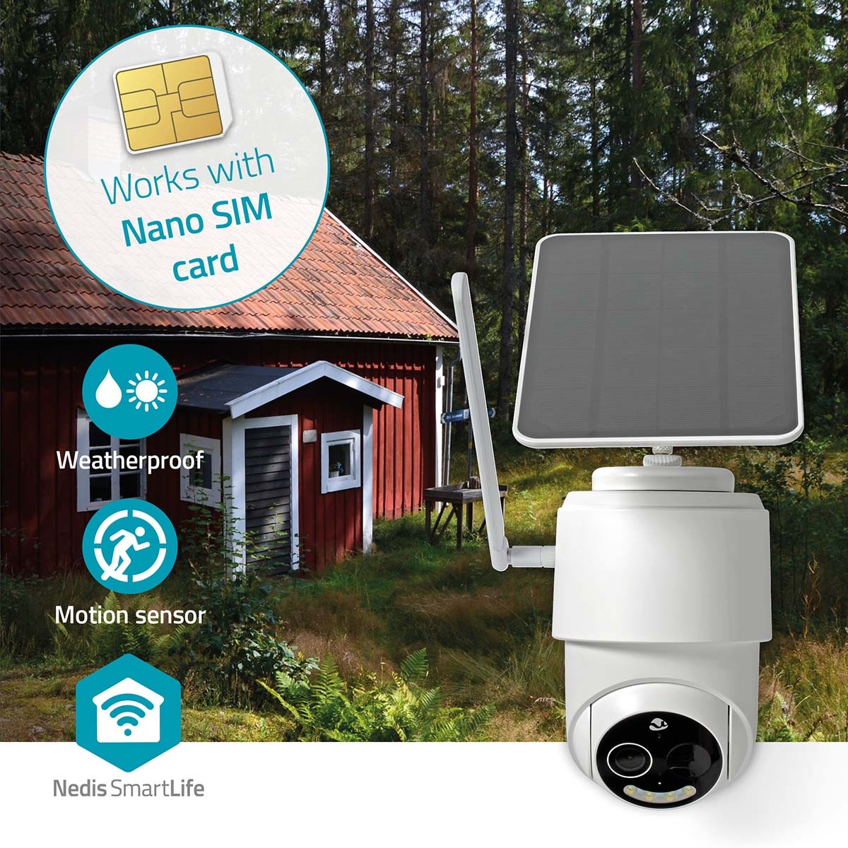 Nedis SmartLife outdoor camera met spotlight | oplaadbaar/solar | draaien/kantelen | 4G | Full HD 1080p - Afbeelding 7