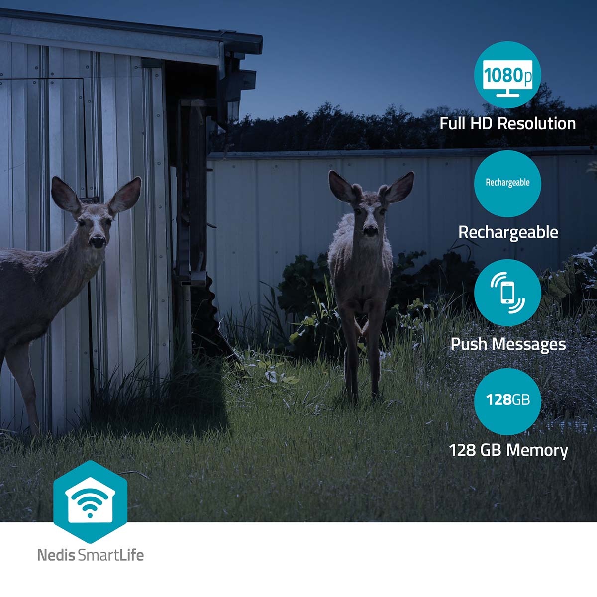 Nedis SmartLife outdoor camera met spotlight | oplaadbaar/solar | draaien/kantelen | 4G | Full HD 1080p - Afbeelding 8