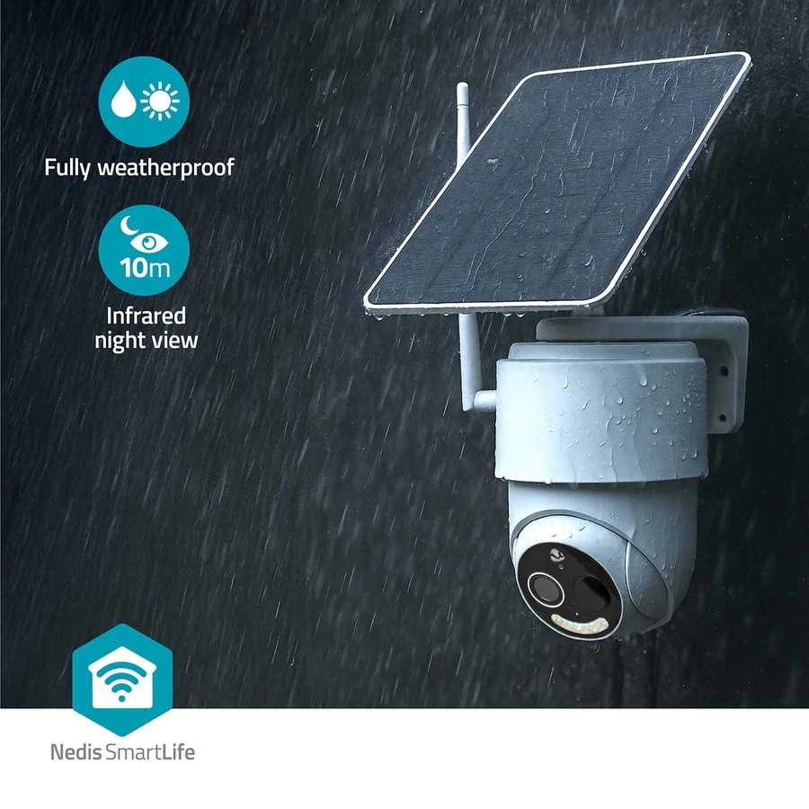 Nedis SmartLife outdoor camera met spotlight | oplaadbaar/solar | draaien/kantelen | Wi-Fi | Full HD 1080p - Afbeelding 8