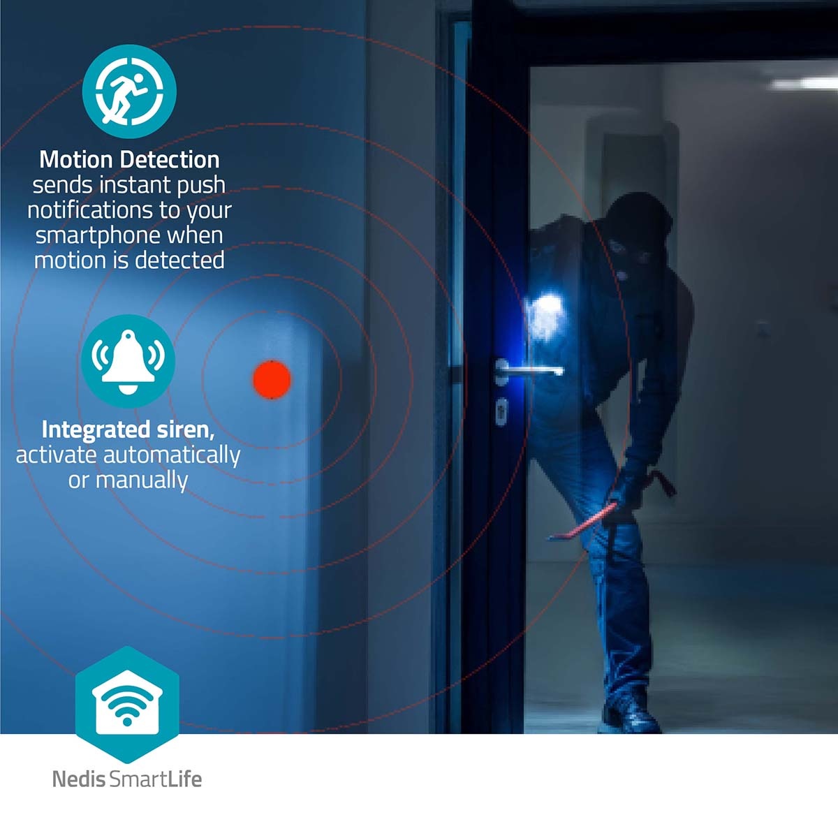 Nedis SmartLife indoor camera | draaien/kantelen | Wi-Fi | 3MP Full HD 1296p - Afbeelding 7