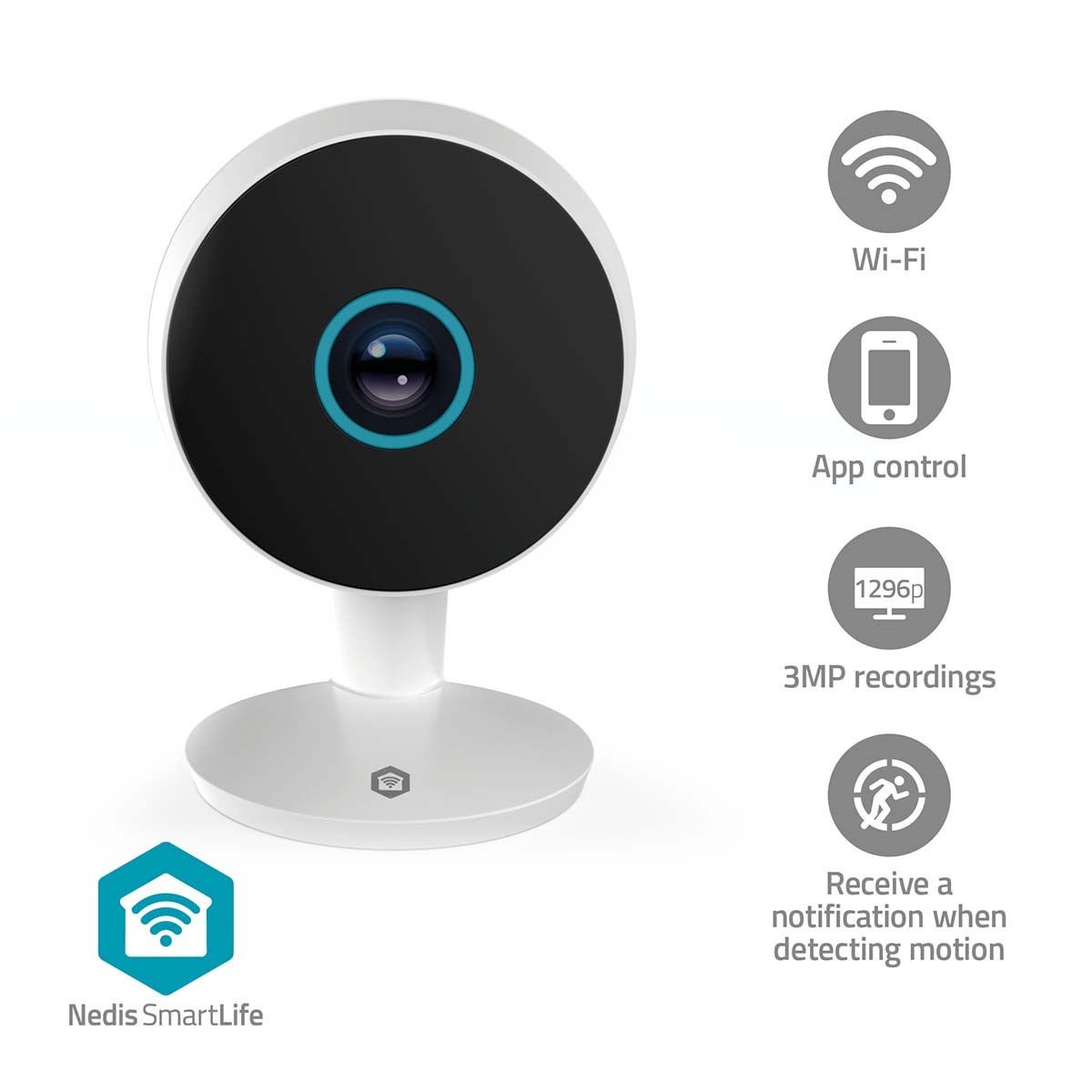 Nedis SmartLife indoor camera | Wi-Fi | 3MP Full HD 1296p - Afbeelding 4