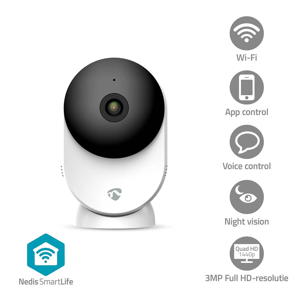 Nedis SmartLife indoor camera | Dual Band Wi-Fi | 3MP Full HD 1296p - Afbeelding 4