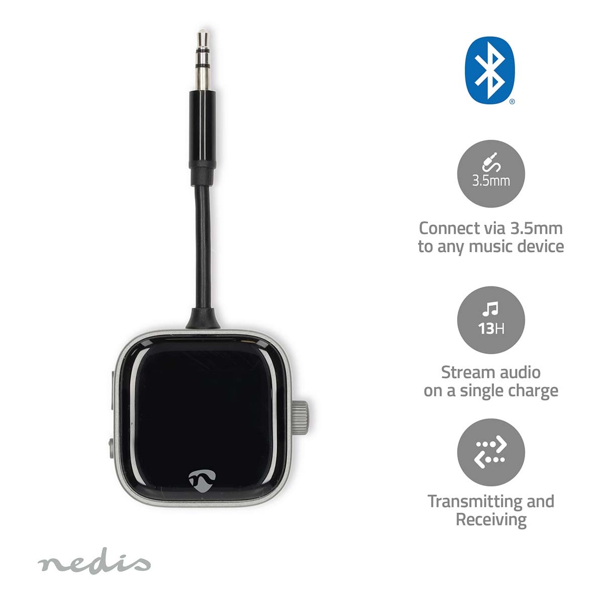 Nedis portable Bluetooth audio transmitter/receiver | 3,5mm Jack - Afbeelding 5