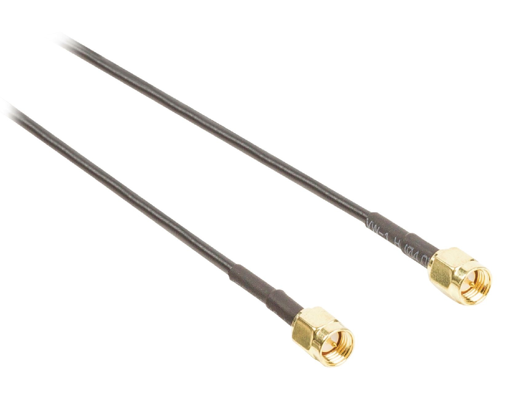 SMA (m) - SMA (m) kabel - RG174 - 50 Ohm / zwart - 1 meter
