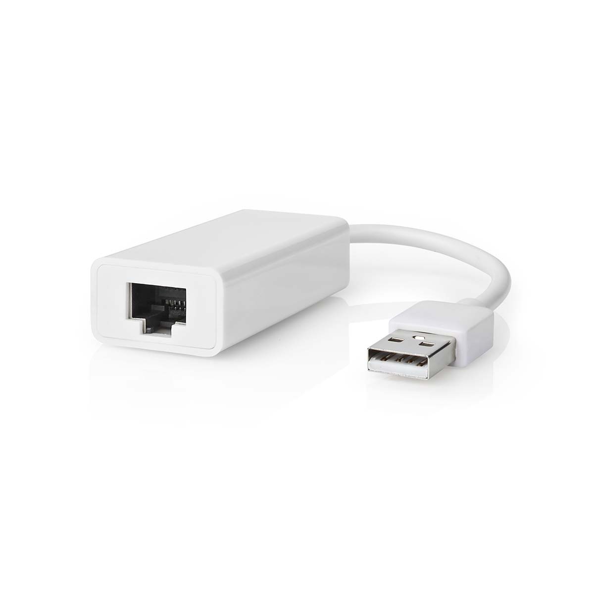 Nedis USB-A naar RJ45 LAN adapter | USB2.0 | CAT5 | wit | 0,20 meter - Afbeelding 3
