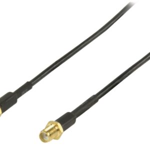 Antennekabel | SMA Male | SMA Female | Verguld | 50 Ohm | Enkelvoudig Afgeschermd | 3.00 m | Rond | PVC | Zwart | Label