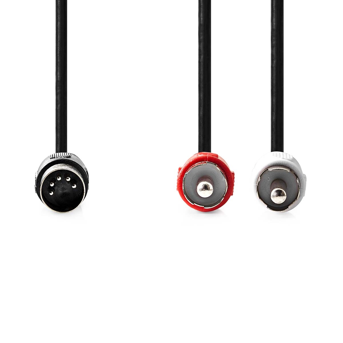 DIN 5-pins - Tulp stereo kabel (afspelen) | zwart | 1 meter - Afbeelding 2