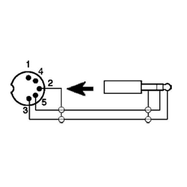 DIN 5-pins - 3,5mm Jack kabel | zwart | 1 meter - Afbeelding 3
