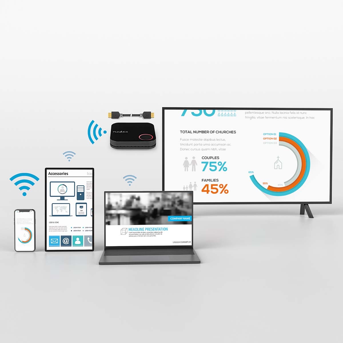 Nedis draadloze HDMI ontvanger | Wi-Fi | 4K 60Hz | max. 30 meter - Afbeelding 6
