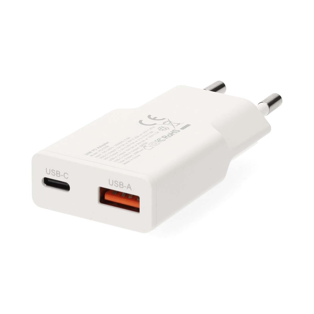 Nedis USB lader | USB-C PD en USB-A QC | incl. USB-C kabel | GaN | 20W | wit - Afbeelding 5