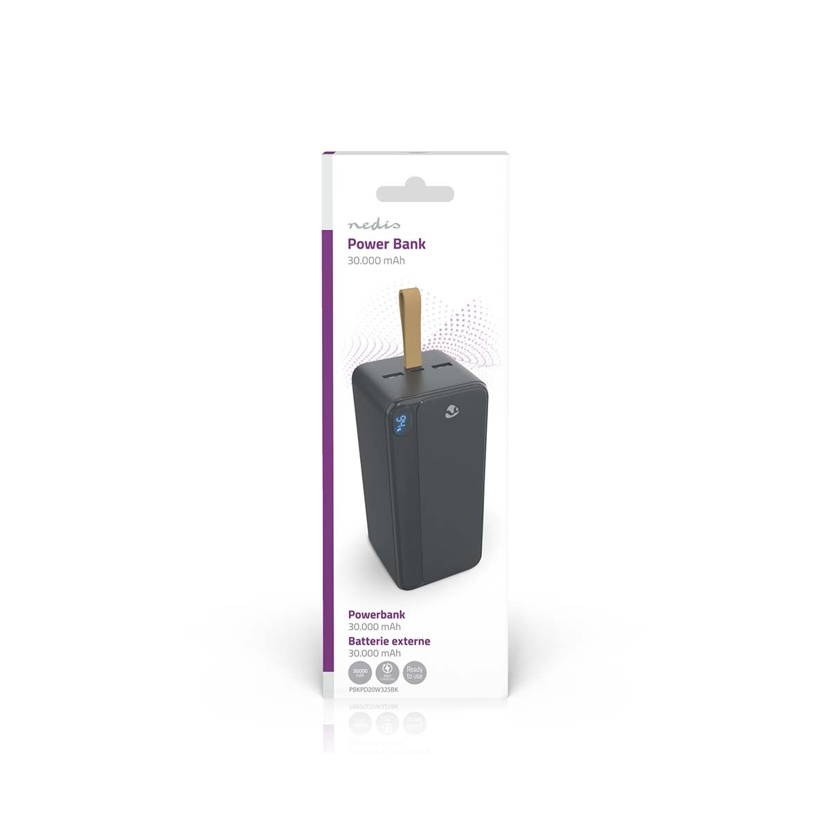 Nedis powerbank | 1x USB-C PD 20W + 2x USB-A QC 18W | 30.000 mAh - Afbeelding 8