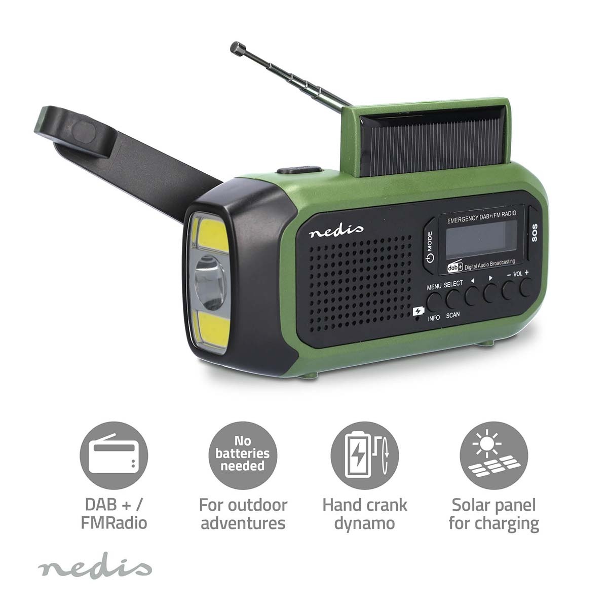 Nedis noodradio met zaklamp | DAB+ en FM | 8W - Afbeelding 6