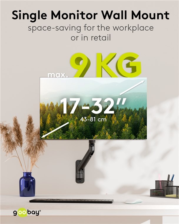 Goobay muurbeugel voor 1 monitor tot 32 inch | interactief - Afbeelding 2