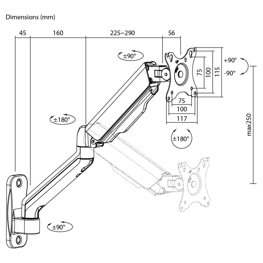 Goobay muurbeugel voor 1 monitor tot 32 inch | interactief - Afbeelding 7