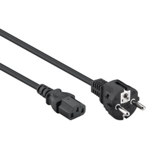 Stroomkabel | Type F (CEE 7/7) Male | IEC-320-C13 | Recht | Recht | Vernikkeld | 10.0 m | Rond | PVC | Zwart | Label