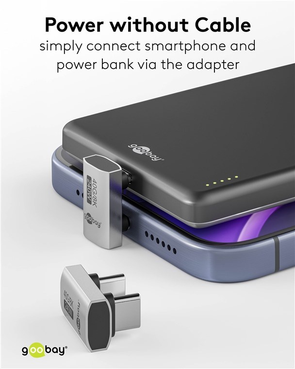 Goobay USB-C koppelstuk (m-m) | haaks (U-bocht) | USB4 40 Gbps | PD 240W | 8K 60Hz | aluminium - Afbeelding 4