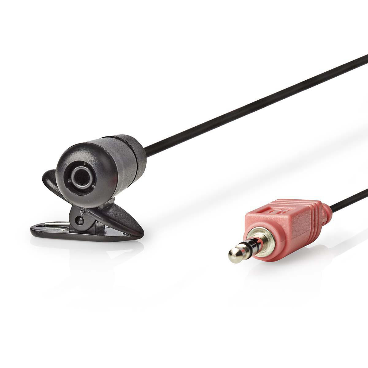 Nedis clip-on microfoon - 1x 3,5mm Jack / zwart - 1,8 meter