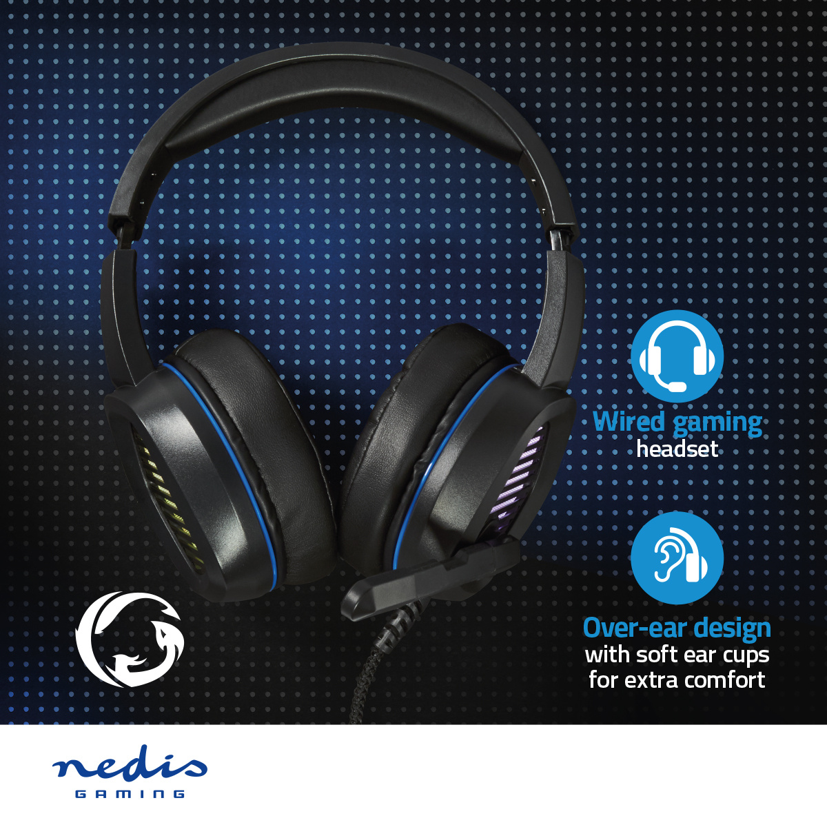 Nedis Gaming over-ear PC headset | surround | LED | USB-A | 2,1 meter - Afbeelding 5