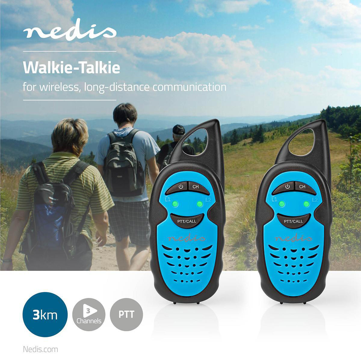 Nedis walkie talkie set | 2 handsets | tot 3 km - Afbeelding 6