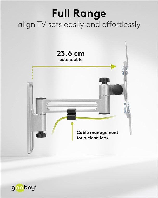 Goobay caravan muurbeugel voor schermen tot 43 inch | full motion | 2 draaipunten - Afbeelding 7