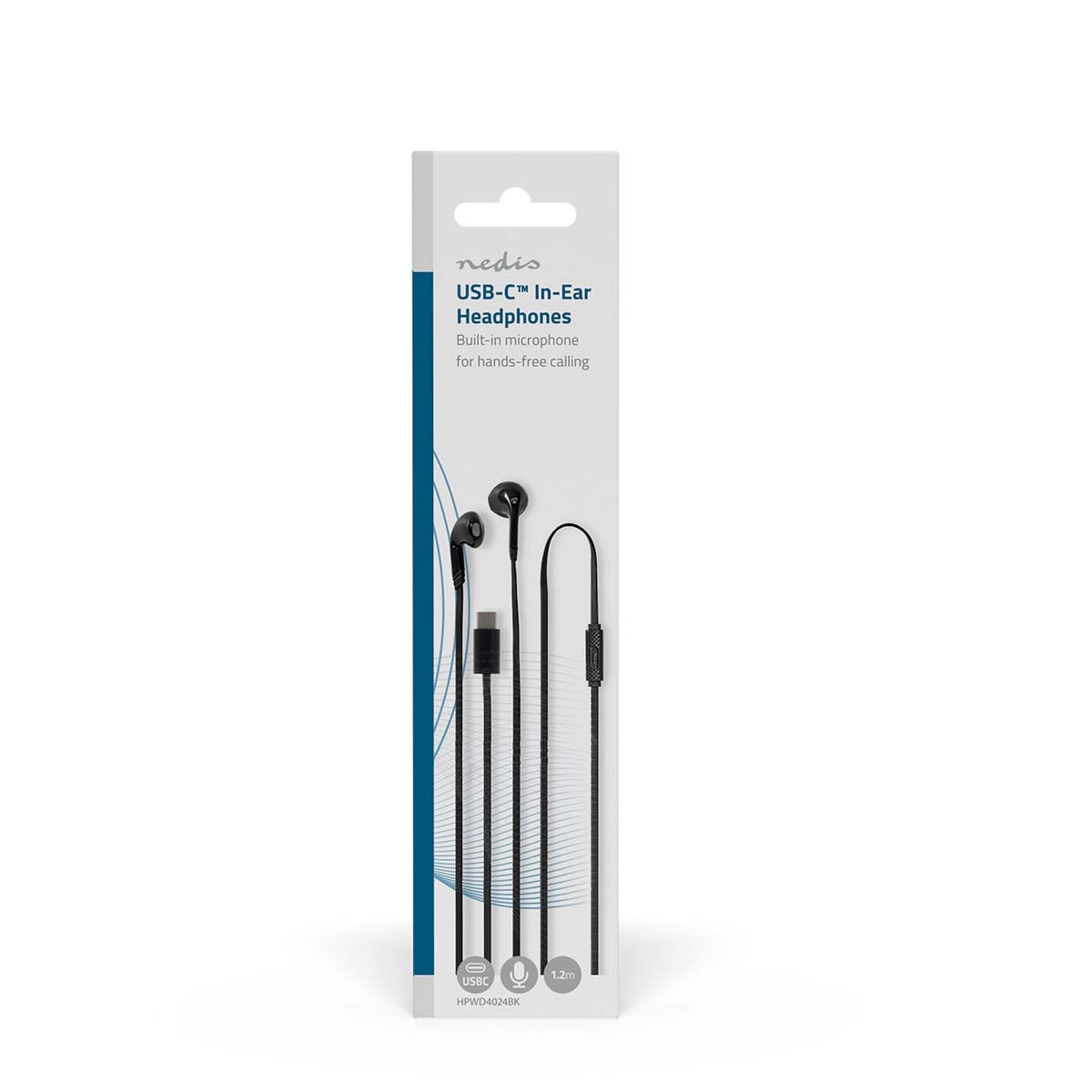 Nedis stereo in-ear earphones met microfoon | USB-C | zwart | 1,2 meter - Afbeelding 3