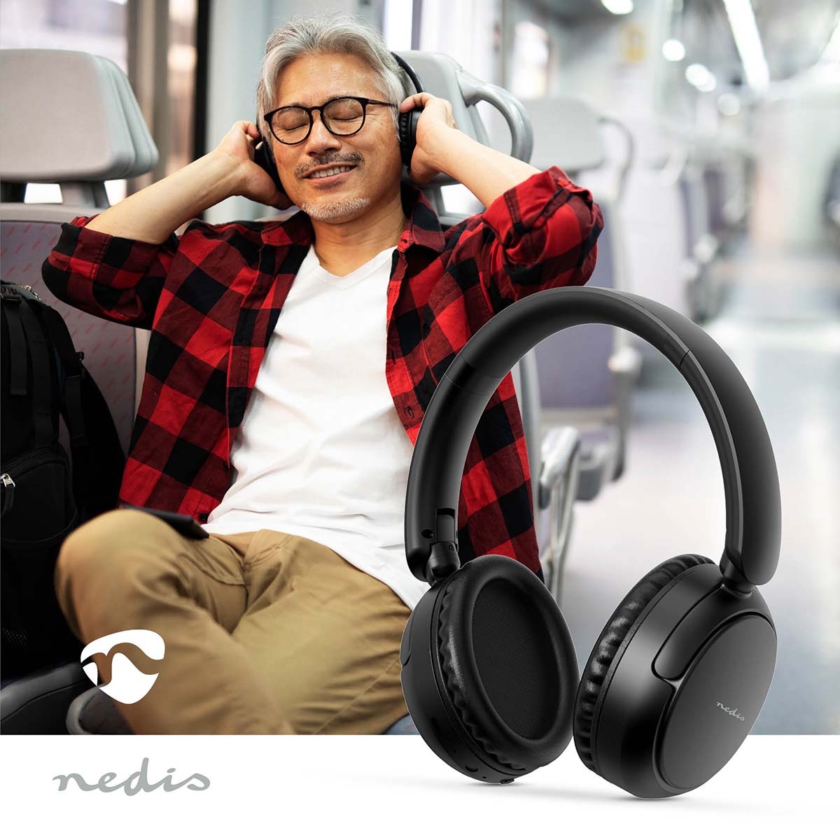 Nedis Bluetooth over-ear hoofdtelefoon met microfoon | zwart - Afbeelding 6