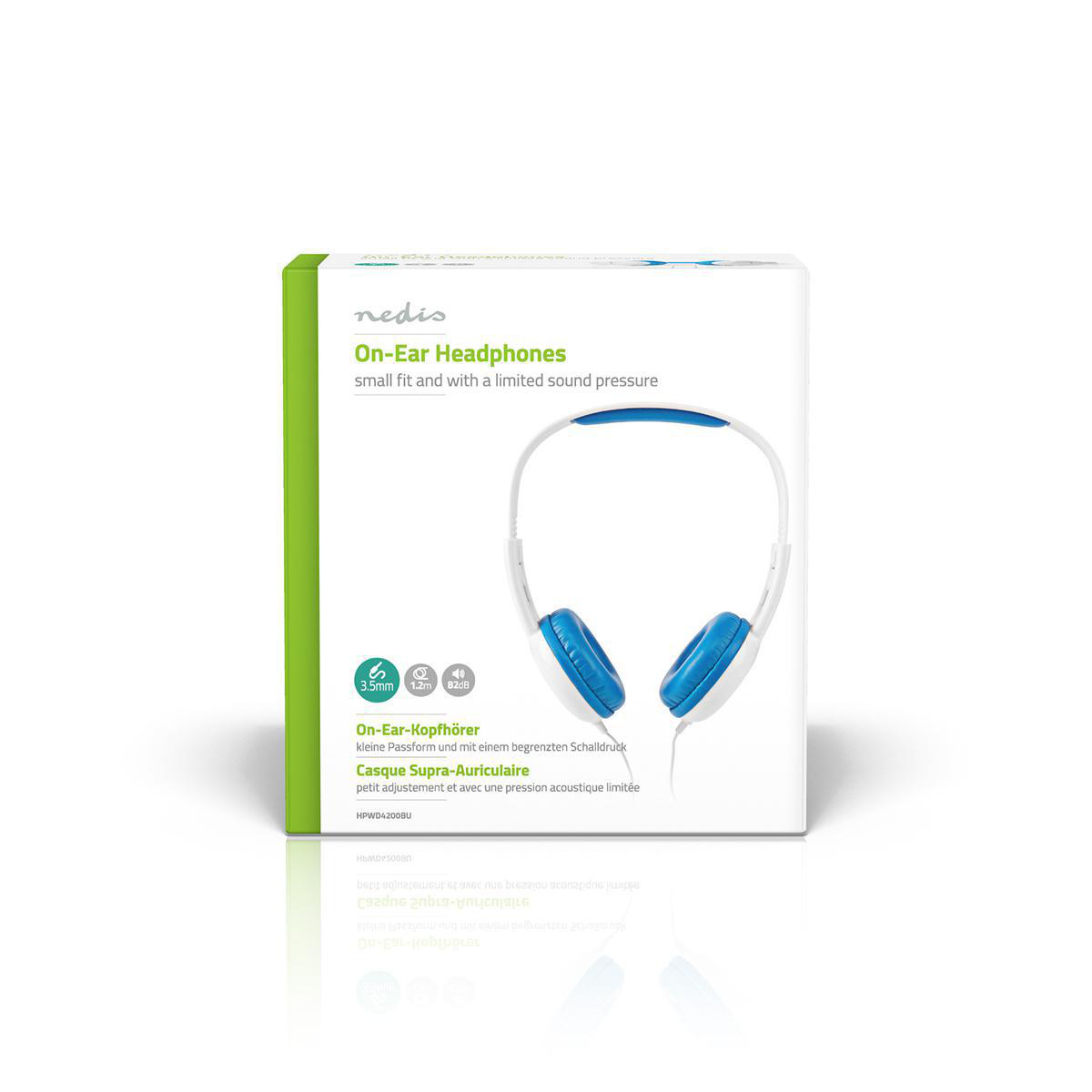 Nedis on-ear kinderhoofdtelefoon | blauw/wit | 1,2 meter - Afbeelding 9