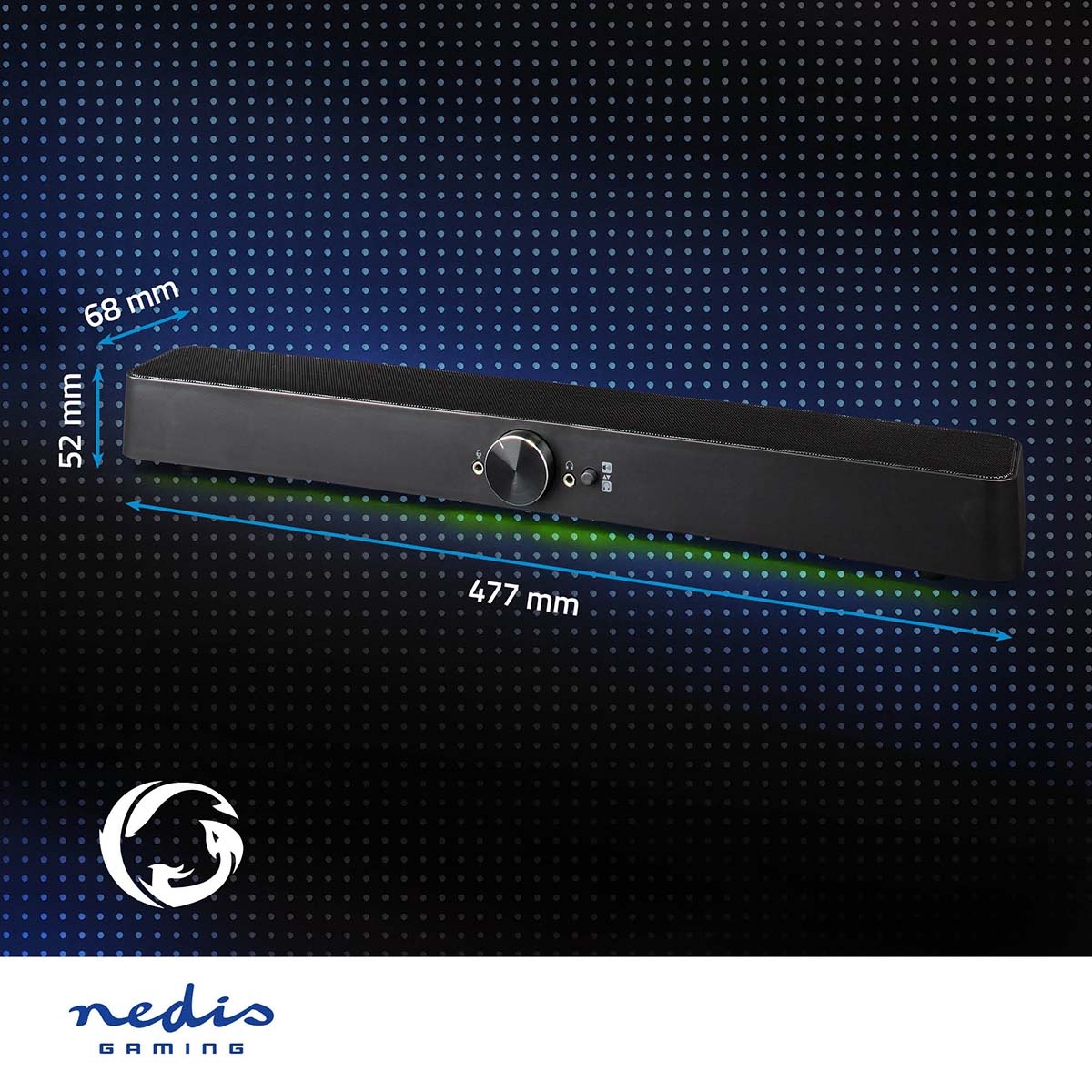 Nedis Gaming Soundbar met LED | 3,5mm/Bluetooth | 30W - Afbeelding 8
