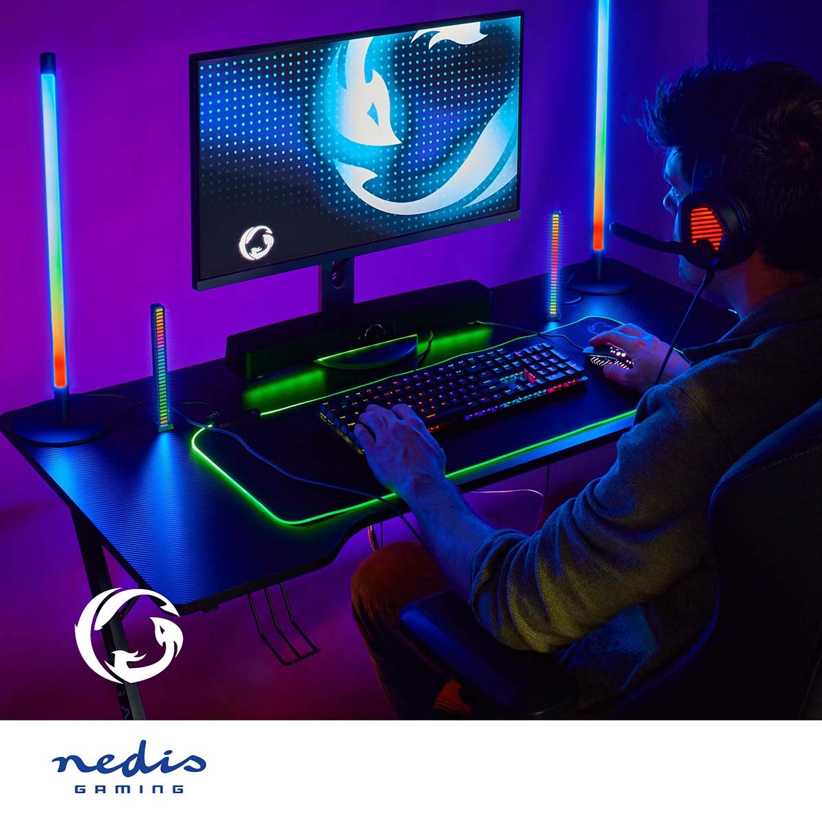 Nedis Gaming Soundbar met LED | 3,5mm/Bluetooth | 30W - Afbeelding 9