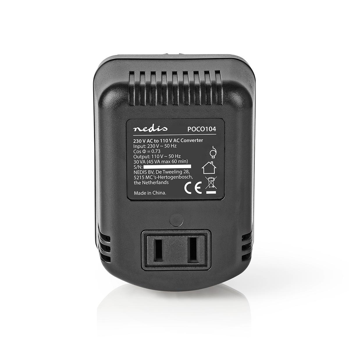 230V naar 110V stroomomvormer / 30W - niet geaard