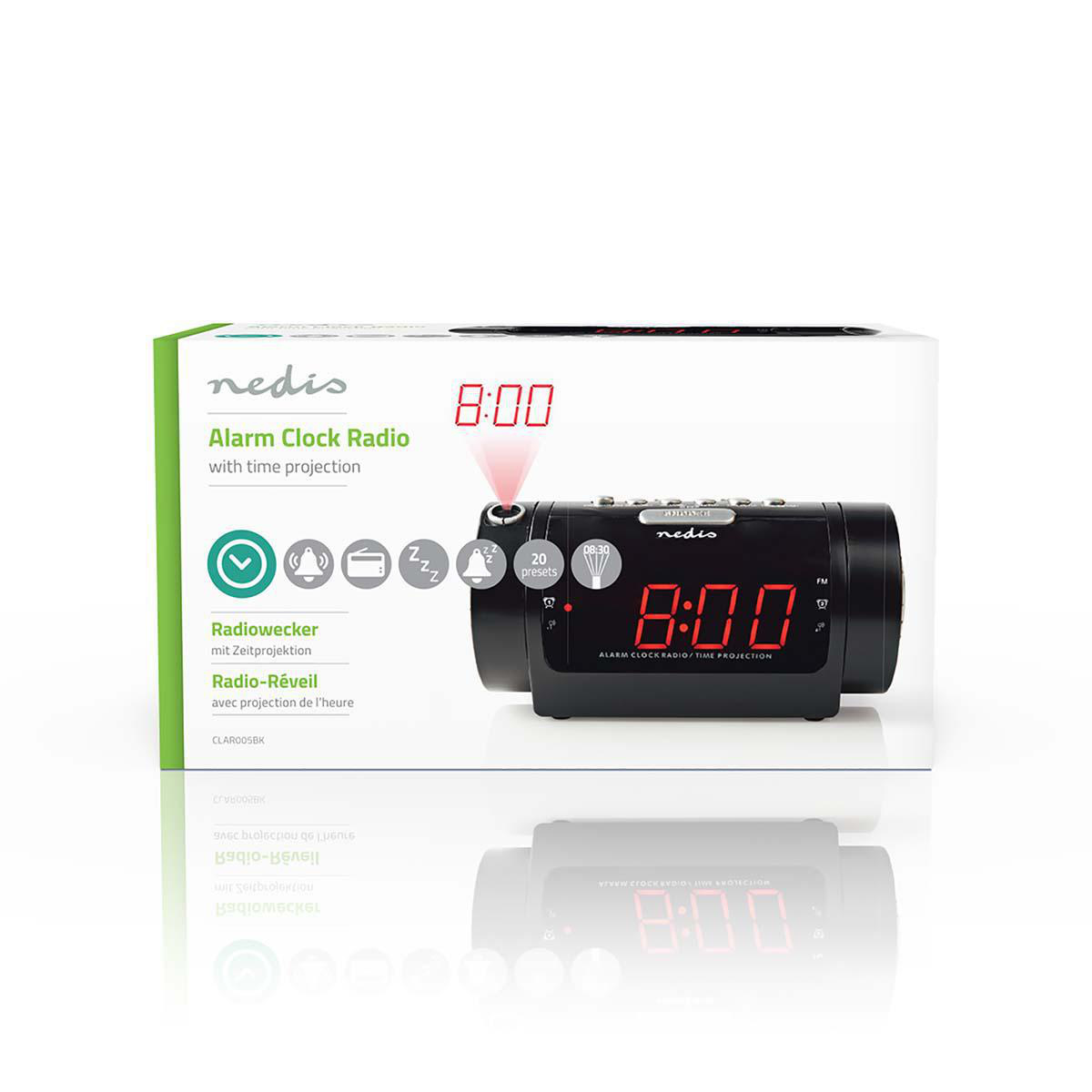 Nedis digitale wekkerradio | tijdprojectie | AM/FM-radio | zwart - Afbeelding 8