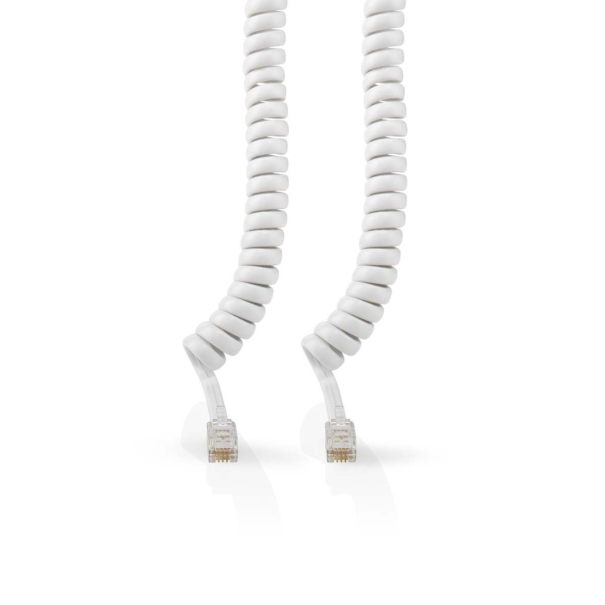 Nedis RJ10 telecom crossover spiraalkabel | wit | 2 meter - Afbeelding 2