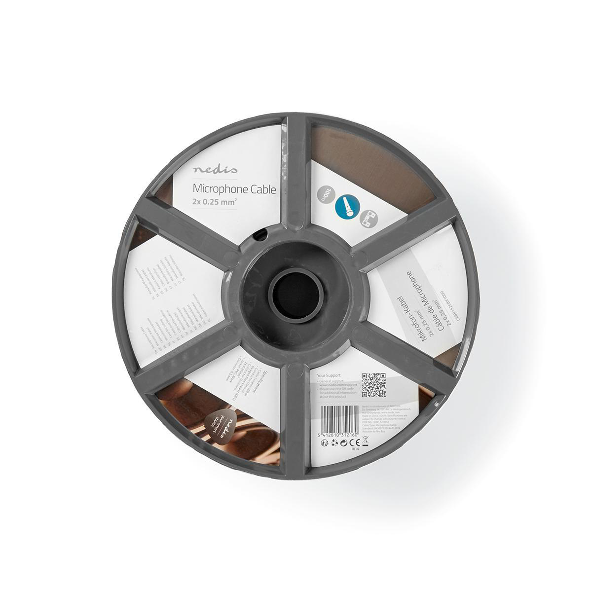 Nedis 2-aderige microfoonkabel | 2x 0,25mm | zwart | 100 meter - Afbeelding 2