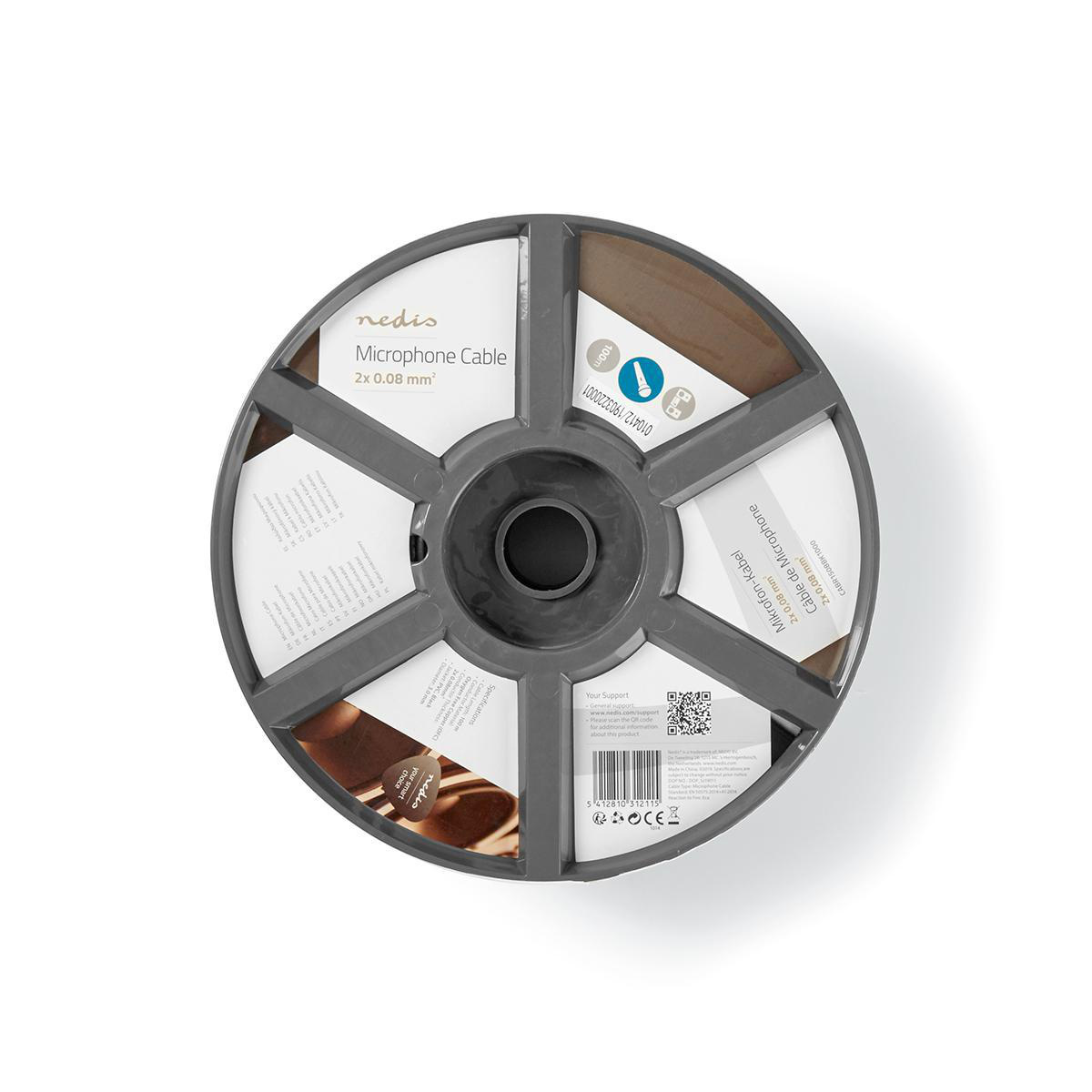 Nedis 2-aderige microfoonkabel | 2x 0,08mm | zwart | 100 meter - Afbeelding 2
