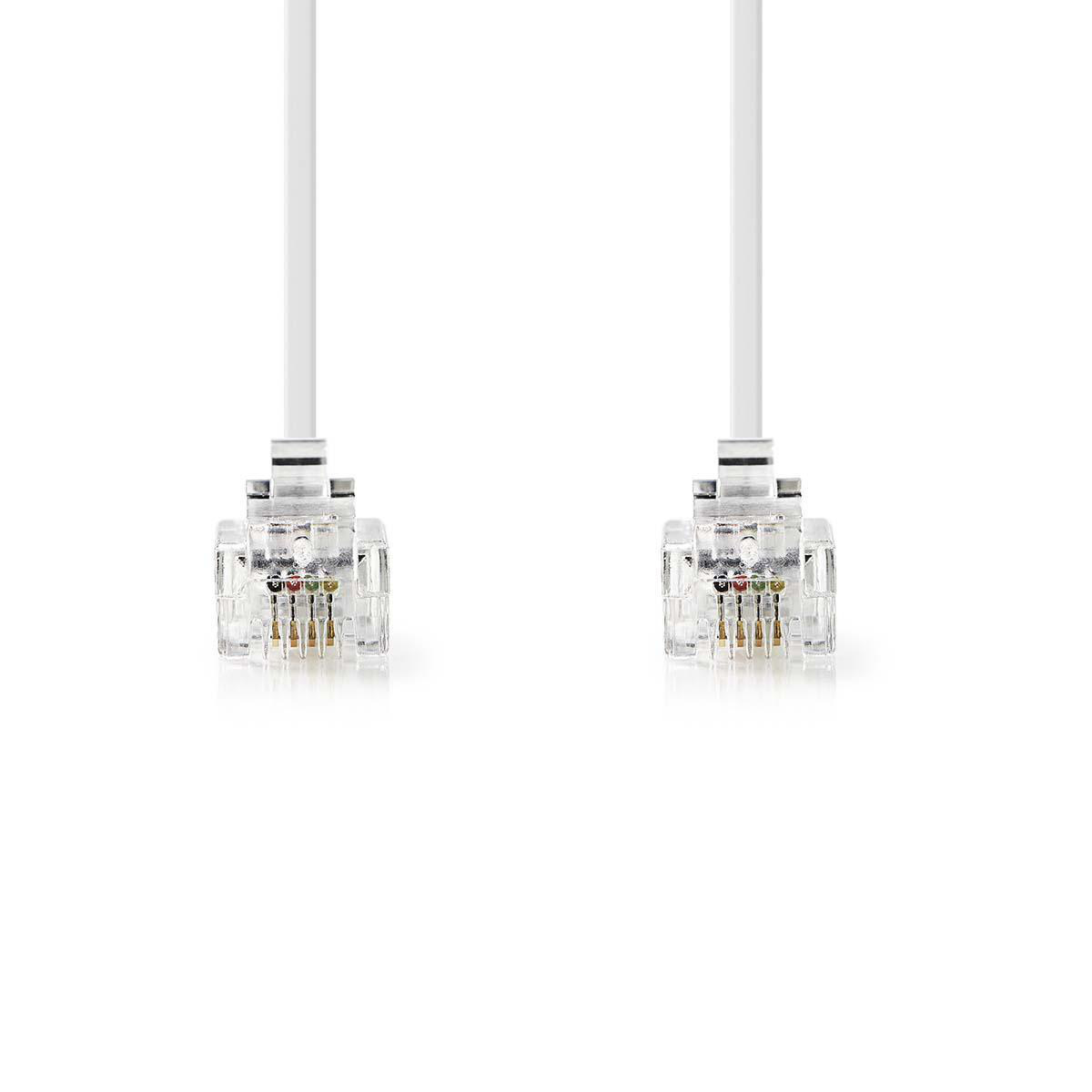 Nedis RJ11 telecom kabel | wit | 5 meter - Afbeelding 2