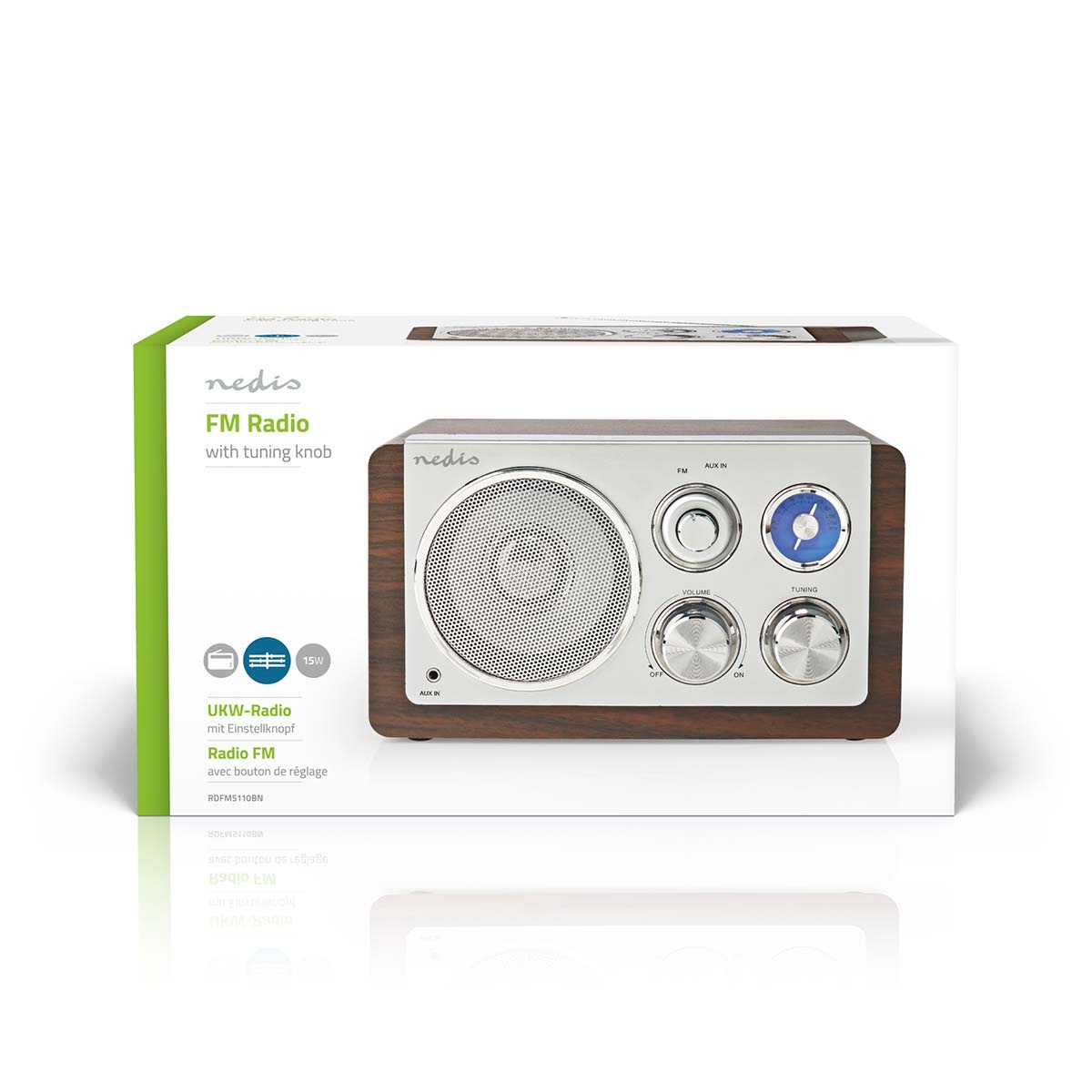 Nedis FM tafelradio | 15W | bruin - Afbeelding 5