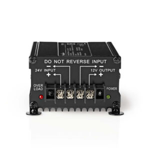 Power Converter | Auto Aangedreven | 24 V DC | 12 V DC | 120 W | Schroefklem | Voorzien van zekering | Zwart