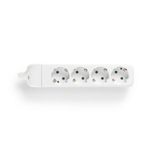Stekkerdoos | Randaarde stekker / Type F (CEE 7/7) | 4-wegs | 3680 W | 16 A | Soort aarding: Zijcontacten | 230 V AC 50/60 Hz | Hoek van stopcontact: 45 ° | Geen Kabel Inbegrepen | Wit