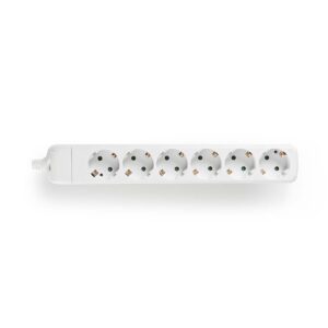 Stekkerdoos | Randaarde stekker / Type F (CEE 7/7) | 6-wegs | 3680 W | 16 A | Soort aarding: Zijcontacten | 230 V AC 50/60 Hz | Hoek van stopcontact: 45 ° | Geen Kabel Inbegrepen | Wit