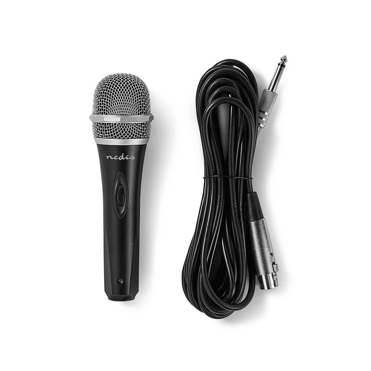 Nedis professionele bedrade microfoon met koffer - XLR - 6,35mm Jack - metaal / zwart - 5 meter