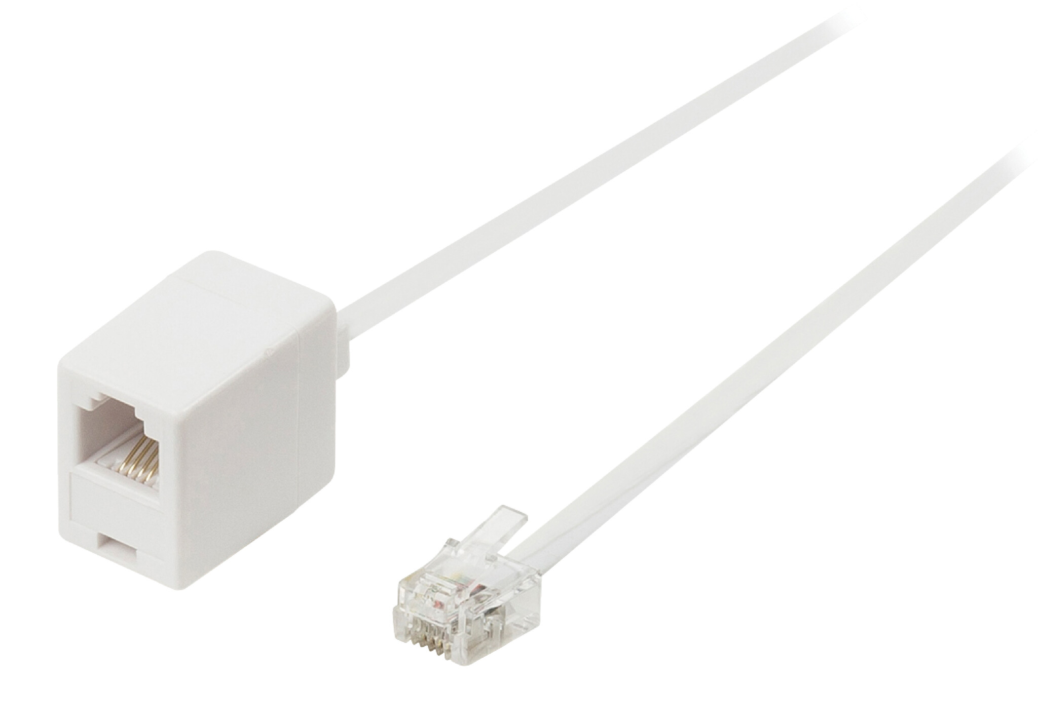 RJ11 - RJ11 telefoon verlengkabel / wit - 5 meter