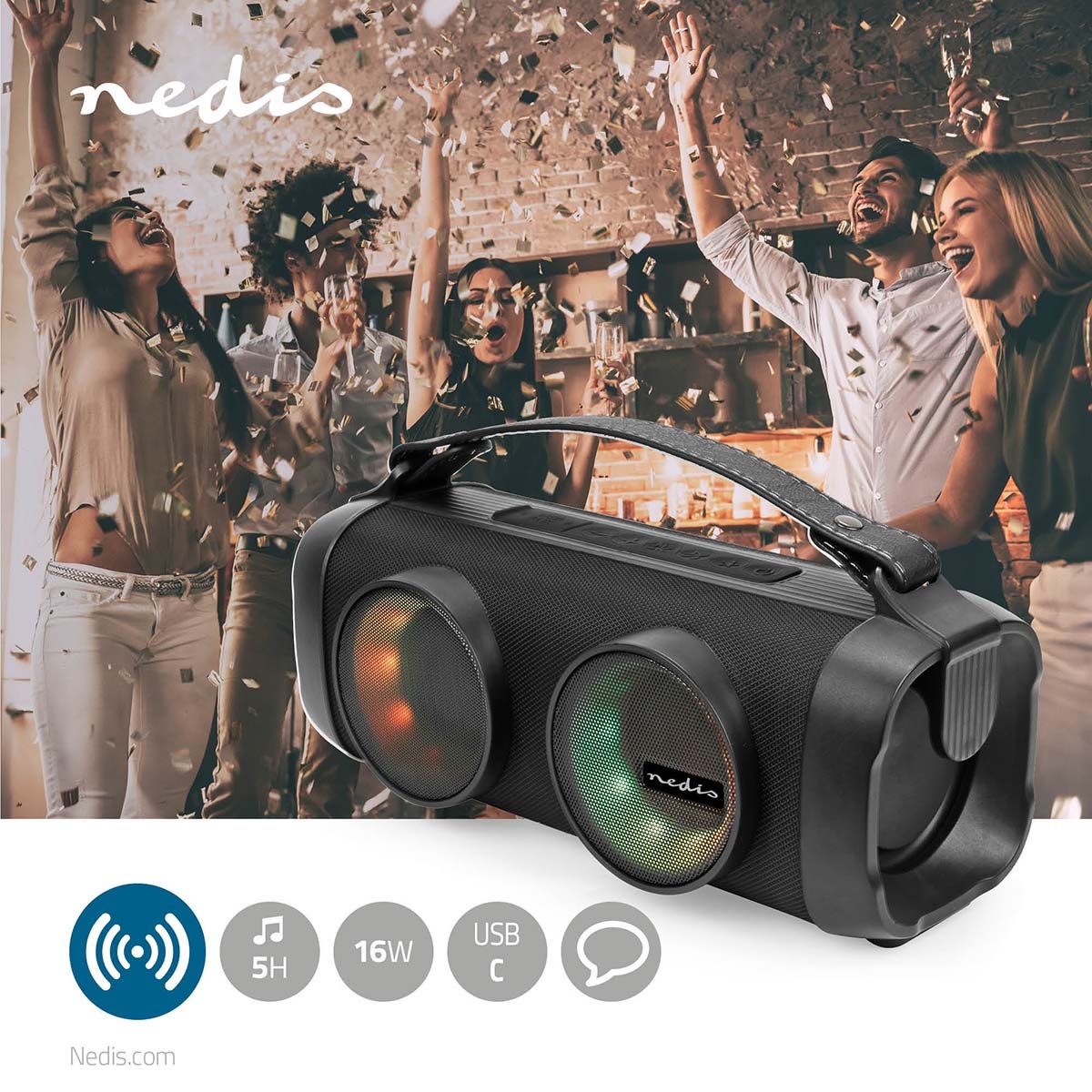 Nedis Bluetooth Party Boombox | 24W | IPX4 - Afbeelding 9
