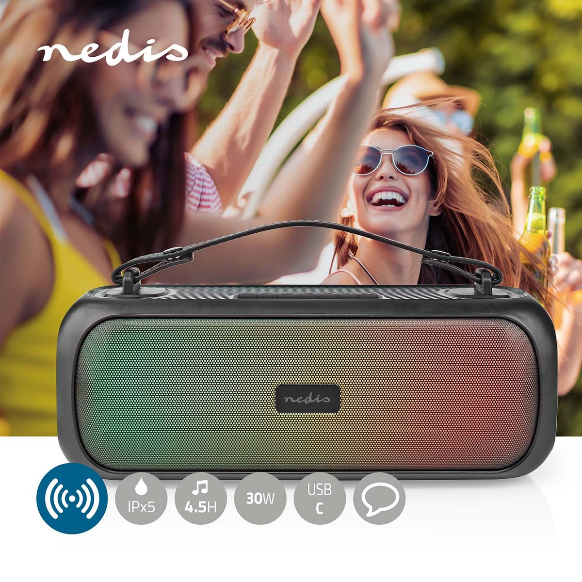 Nedis Bluetooth Party Boombox | 45W | IPX5 - Afbeelding 9