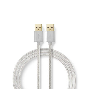 Nedis Premium USB naar USB kabel - USB2.0 - tot 2A / aluminium - 2 meter