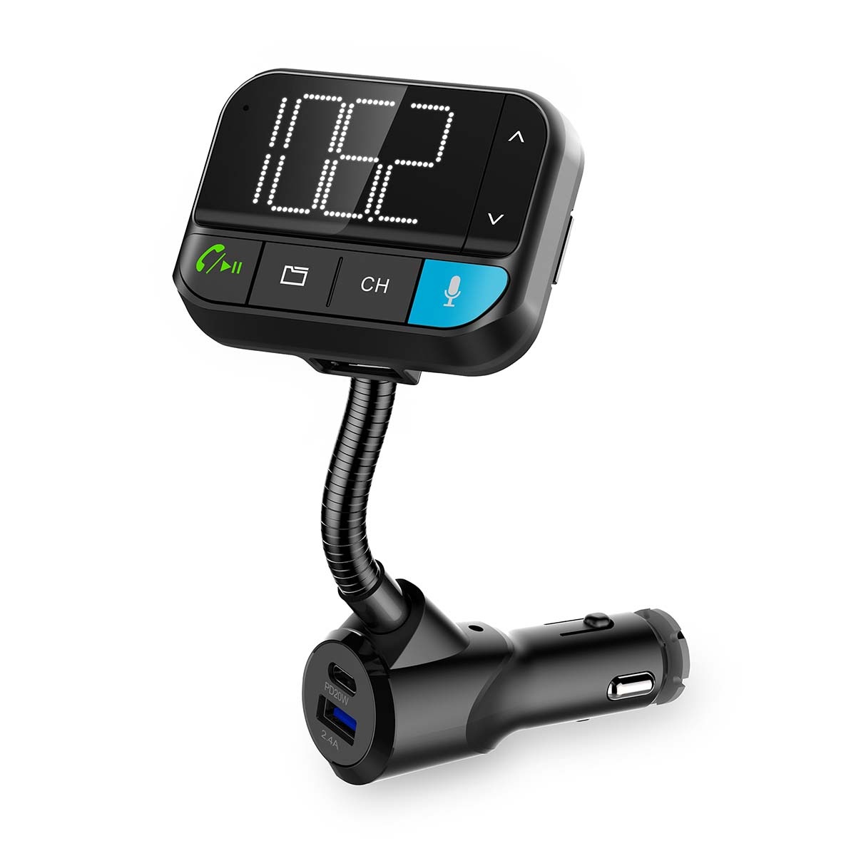 Nedis FM-transmitter | Bluetooth, Micro SD en USB | carkit | USB-A en USB-C PD laden - Afbeelding 3