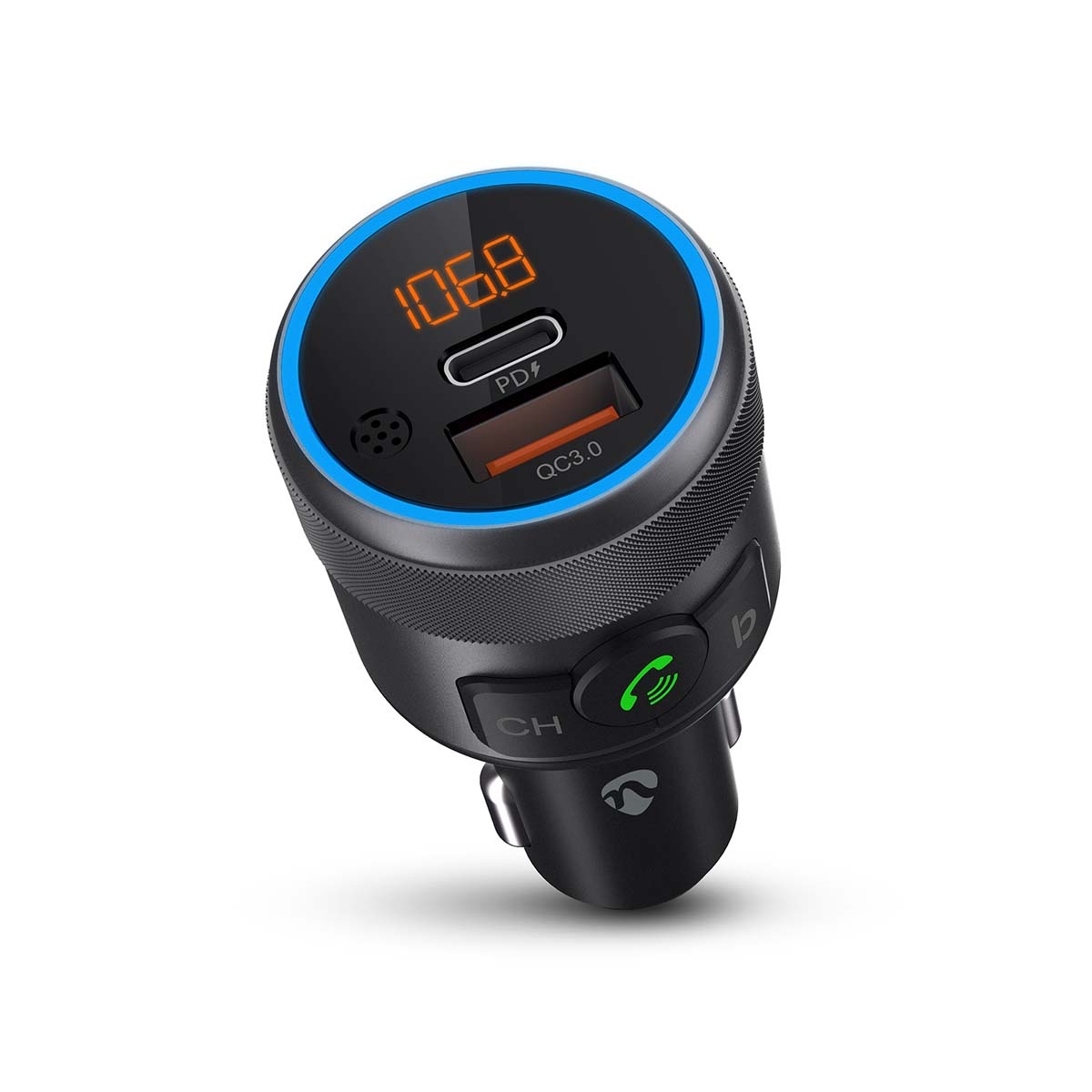 Nedis FM-transmitter | Bluetooth | carkit | USB-A QC en USB-C PD laden - Afbeelding 2
